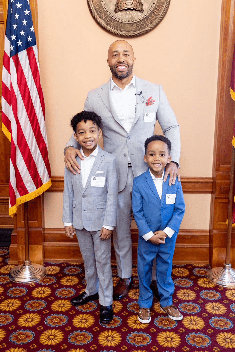 Charles Johnson with Langston and Charles Jr.